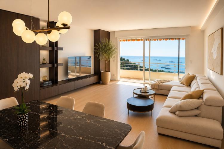 Roquebrune-Cap-Martin – 4 pièces meublé, terrasse et vue mer panoramique